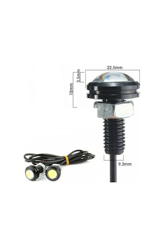 Kartal Göz Led Ayna Altı Led Eagle Eye Civatalı Beyaz Renk 18mm