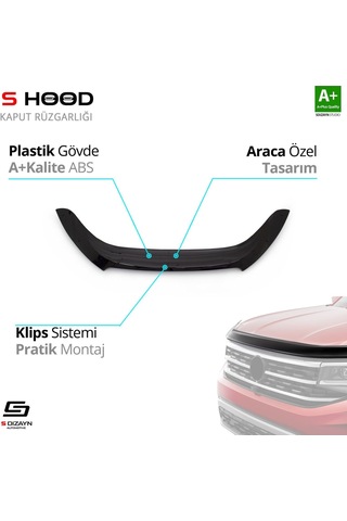 S-dizayn Ssangyong Korando Abs Plastik Kaput Rüzgarlığı 2011-2018 A+kalite
