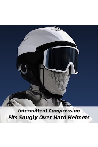 Vkemall Kış Sporu Outdoor Kayak Moto Kask Erkek Kadın Rüzgar Ve Soğuk Koruma Yüz Maskesi Isı Saklama Işık Gri Dikişli Baþlık Dtj49