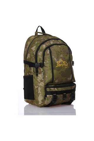 Strong Bag Strong 17-18.4 İnch Laptop Bölmeli Büyük Boy Sırt Çantası ,dağcı Çantası,seyahat Kamp Çantası Yeşil Kamuflaj