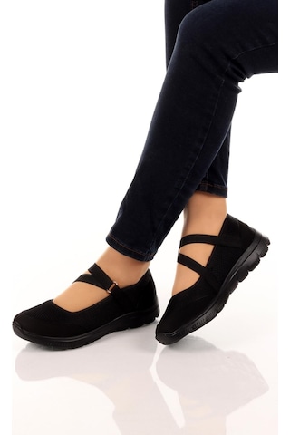 Nstil Kadın Babet Kolay Giyilebilir Hava Alabilen Hafif Rahat Taban Esnek Günlük Spor Ayakkabı 048 Siyah