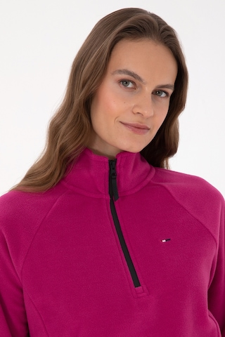 U.S. Polo Assn. Kadın Fuşya Fermuarlı Dik Yaka Polar Sweatshirt 50316714-VR023
