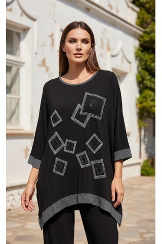 Füme Style Fü&me Style Kadın Asimetrik Detaylı Truvakar Kol Tunik Çok Renkli