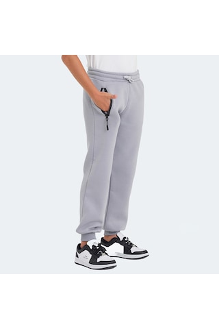 Slazenger LAMIS Çocuk Fermuar Cepli Taş Gri Eşofman Altı