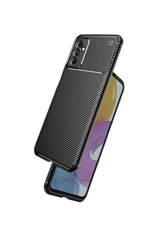 Samsung Galaxy Uyumlu M52 Kilif Lens Karbon Tasarim Negro Silikon Kapak 484823350