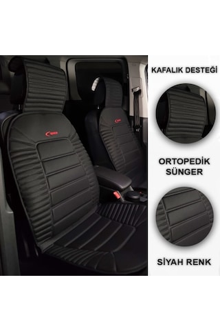 Hyundai İ20 İle Uyumlu Sport Oto Koltuk Minderi Ortopedik 2 Li Set Siyah