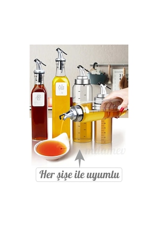 10'lu Sızdırmaz Yağdanlık Şişe Başlığı Ucu Yağlık Sirkelik Sosluk Tıpası Damlatmaz Şişe Tapası Seti