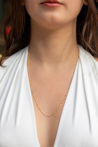 14 Ayar Altın Kıvrımlı Singapur Zincir Kolye 1.60 Mm