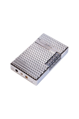 Black Martin Soft Flame Desenli Gümüş Metal Çakmak - Tr9278