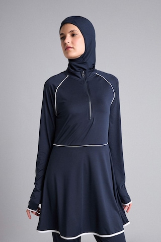 Defacto Regular Fıt 4lü Beyaz Biyeli Lacivert Burkini Mayo G8873ax26smnv31 Lacivert-nv31