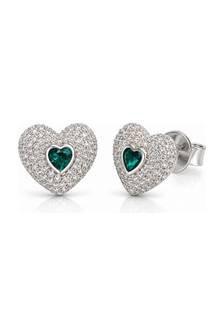 Servi 925 Ayar Gümüş Emerald Love Zümrüt Rengi Taşlı Kalp Küpe-542 Servi 925 Ayar Gümüş Emerald Love Zümrüt Rengi Taşlı Kalp Küpe-542