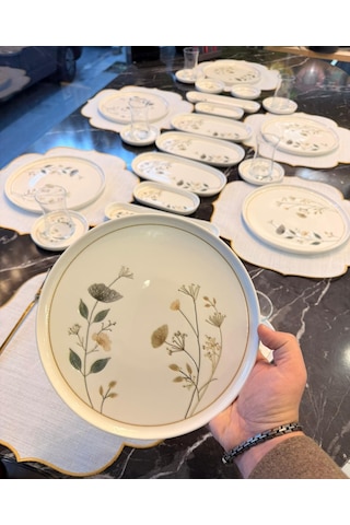 29 Parça Porselen Kahvaltı Takımı Lotus Arte-5342 Beyaz