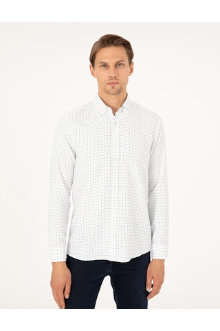 Pierre Cardin Erkek Yeşil Gömlek Desenli 50292262-vr054 Yeşil