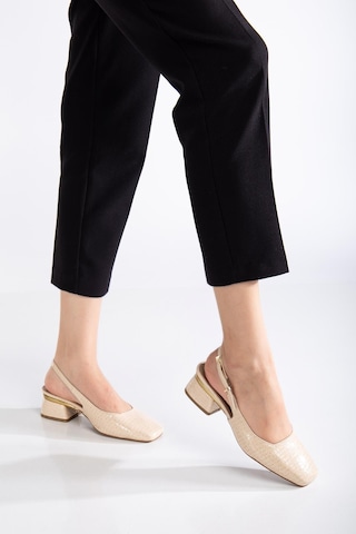 Suins Shoes Suins Christa Model Kadın Orta Topuklu Kroko Ayakkabı Ten