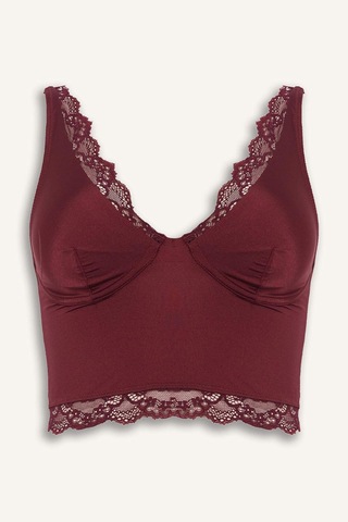 Defacto Saten Dantel Detaylı Üst-fall İn Love F7608ax25wnbr210 Bordo-br210
