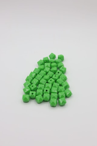 Akrilik Küp Boncuk 10 Mm / Yeşil