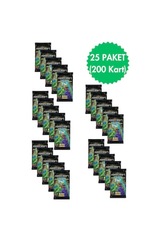 Toyika Panini Lisanslı Minecraft Koleksiyon Trading Cards 8li X 25 Paket