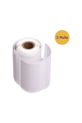 Yaleker 3'lü Paket Beyaz Termal Etiketler - 50x30mm, Her Sarı 104 Adet, 3 Yıllık Saklama Süresi, Etiket Yazıcı İçin