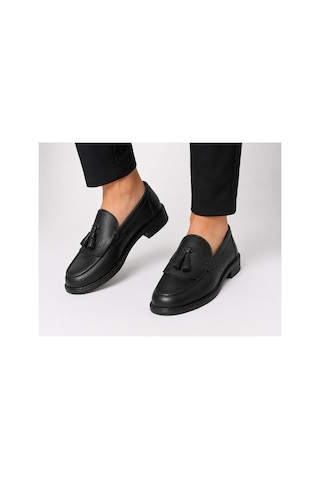 Yalçın Erkek Siyah Püsküllü Loafer Ayakkabı Klasik Günlük Rahat Bağcıksız Mokasen Casual Siyah - 905434114 Siyah