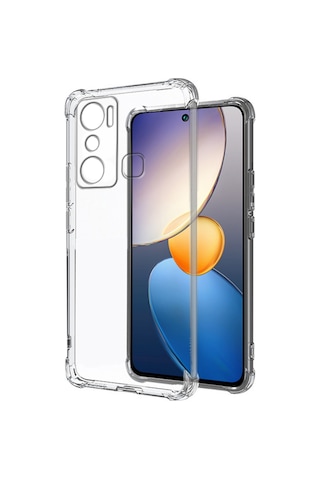 Infinix Uyumlu Hot 20i Kapak Kamera Korumalı Airbag Antishock Köşe Korumalı Şeffaf Silikon Kılıf