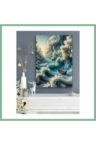 Bşkvirgo Okyanustaki Yalnız Gemi Kanvas Tablo 70x100cm Bsk2026 Çok Renkli