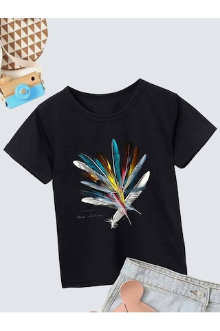 Noıssey Kod:vsk Siyah Çocuk T-shirt Kids-kuş-tüyü-