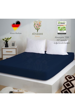 Home Premium Lastikli Çarşaf %100 Pamuk Tek Kişilik / Çift Kişilik Özel Penye Oeko-tex Lacivert / Navy