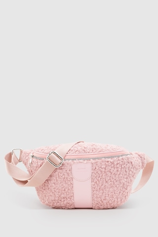 Housebags Kadın Pembe Suni Kürklü Dokuma Bel Çantası 213 Pembe