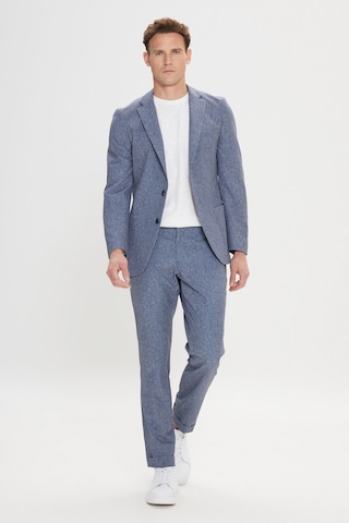 Ac&co Erkek Lacı Slim Fit Mono Yaka Beli Bağlamalı Desenli Takım Elbise