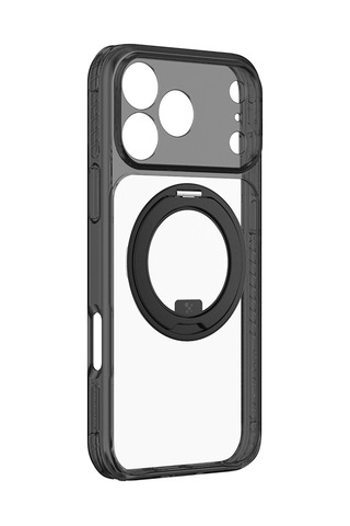 Apple iPhone Uyumlu 18 Pro Max Kılıf M-safeli Airbag Standlı Lens Korumalı Amazingthing Titan Pro Magspin Siyah