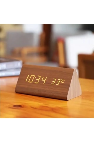 Trendooze Usb/aaa Sıcaklık Ses Saat Saat Led Kontrolü Dijital Cb Çalar Ahşap Eu