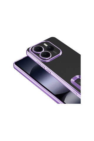 Xiaomi Redmi Note 14 5g Kılıf Kamera Korumalı Logo Gösteren Zore Omega Kapak Siyah