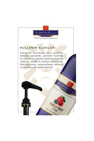 Simoenlli Kahve Şurubu Orman Meyveleri Aromalı 700 ML + Pompa Simonelli