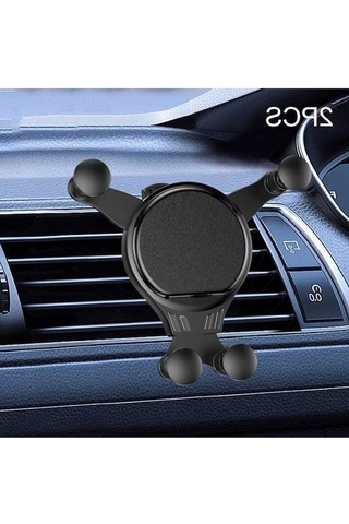 Wondernest 2 Adet Jq006 Yapışkanlı Evrensel Dönen Araç Hava Çıkışı Telefon Tutucu Koyu Siyah Siyah