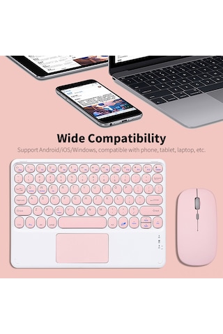 Jeemson Bluetooth 3.0 Kablosuz Klavye Ve Mouse Seti, 10m Aktarım Mesafesi, 800-1600 Dpı, İos/android/windows Uyumlu, Yeşil Renk Diğer