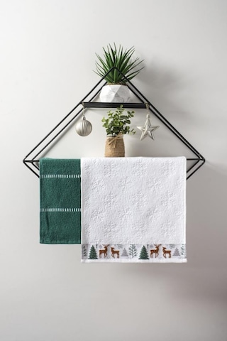 EnderHome 30 x 50 CM Yılbaşı Temalı Havlu Seti 2'li Çok Renkli