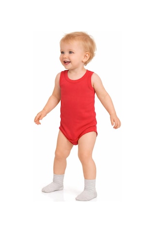 Civil Baby 3'lü Karışık Renk 3-36 Ay Çıtçıtlı Badi - Kırmızı