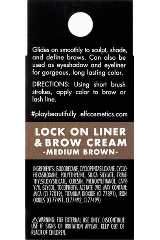 E.l.f. Lock On Liner Brow Cream Uzun Ömürlü Kaş Ve Göz Tanımlama Kremi Kaş Makyajı Medıum Brown