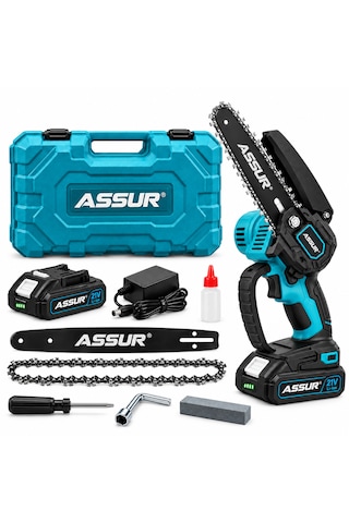 Assur 21v Şarjlı Mini Dal Budama Testeresi 6 İnç Çantalı Set