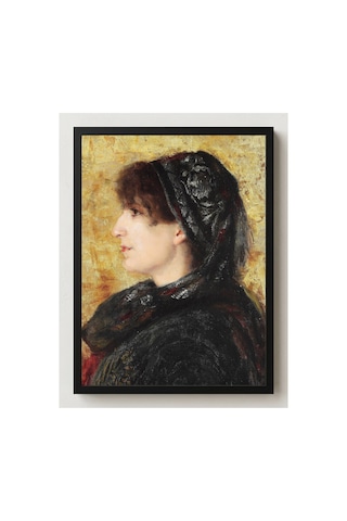 Osmanlı Osman Hamdi Bey Naile Hanım Portresi Çerçevesiz Poster 21x30 Cm A4 Tablo Osmanlı Türk Resmi