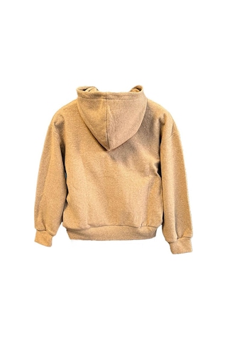 Soultextile Unisex Kapşonlu Çocuk Sweatshirt Camel Açık Kahverengi