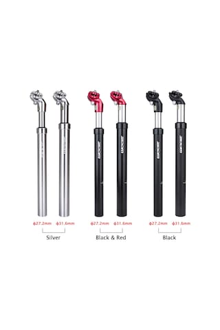 Jeehugo Mountain Bike Hidrolik Tamponlu Oturma Çubuğu, 27.2mm, Yüksek Mukavemetli Alüminyum, 42/50mm Seyahat Aralığı, Siyah-kırmızı Kırmızı