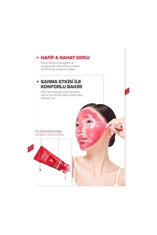 Leke Karşıtı Aydınlatıcı Onarıcı Astaxanthin İçeren Soyulabilen Gece Maskesi 80ml