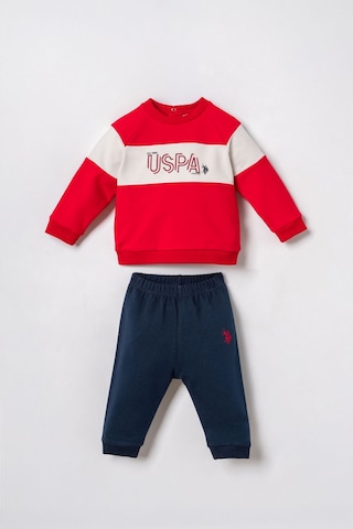 U.S. Polo Assn. Erkek Bebek Baskılı Kırmızı Uzun Kol Pijama Takım Usb3175-c-v1 Usb3175-c-v1