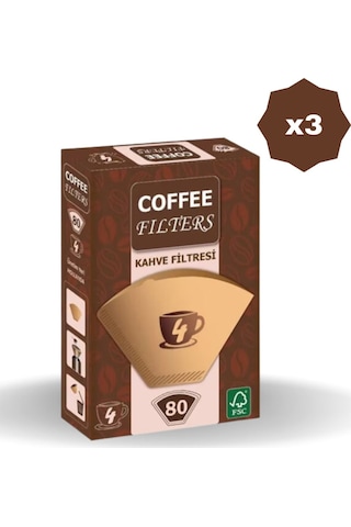 Coffe Filters Filtre Kahve Kağıdı Brown 80'li - 3 Adet Coffe Filters Filtre Kahve Kağıdı Brown 80'li - 3 Adet