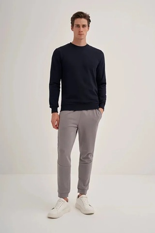 Cazador Slim Fit Mevsimlik 3 İplik Pamuk Karışımlı Sweatshirt-56100 Lacivert