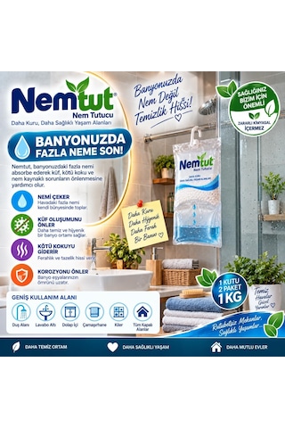 Tr Yazın Sıcak Havalara Karşı Etkili Nem Alıcı Rutubet Emici Koku Ve Küf Önleyici 1 Kg 2 Adet Diğer