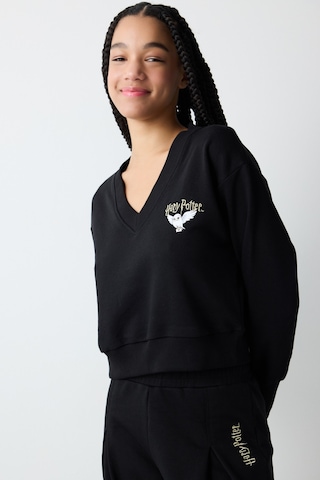 Penti Siyah V Yaka Harry Potter Baskılı Sweatshirt Siyah Siyah