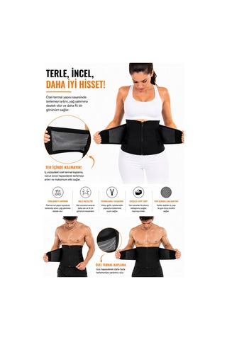 Inner Vision Sauna Etkili Termal Bel Korsesi Terletici Toparlayıcı Sıkılaştırıcı Korse Kemer Unisex