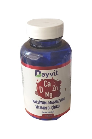 Dayvit Ca Mg Zn D Kalsiyum Magnezyum Vitamin D Çinko 60 Tablet